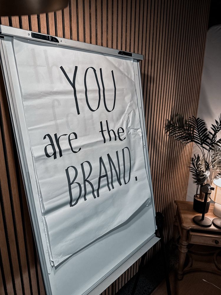 A flipchart that reads: You are the brand