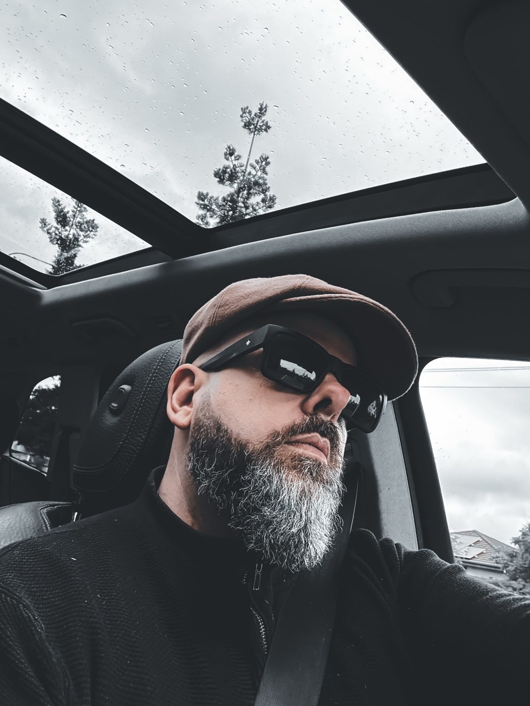 Brett Davis in the car